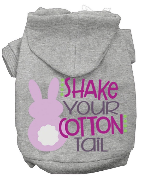 Shake Your Cotton Tail Screen Print Dog Hoodie Grey XS